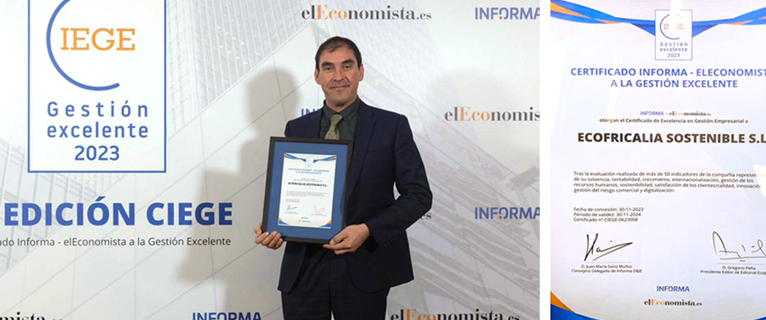 Ecofricalia recibe el CIEGE – Certificado Informa elEconomista a la Gestión Excelente