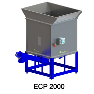 Tolva de alimentación ECP2000 de 3-4 m3 con sistema antibóveda para plantas de peletizado medianas.